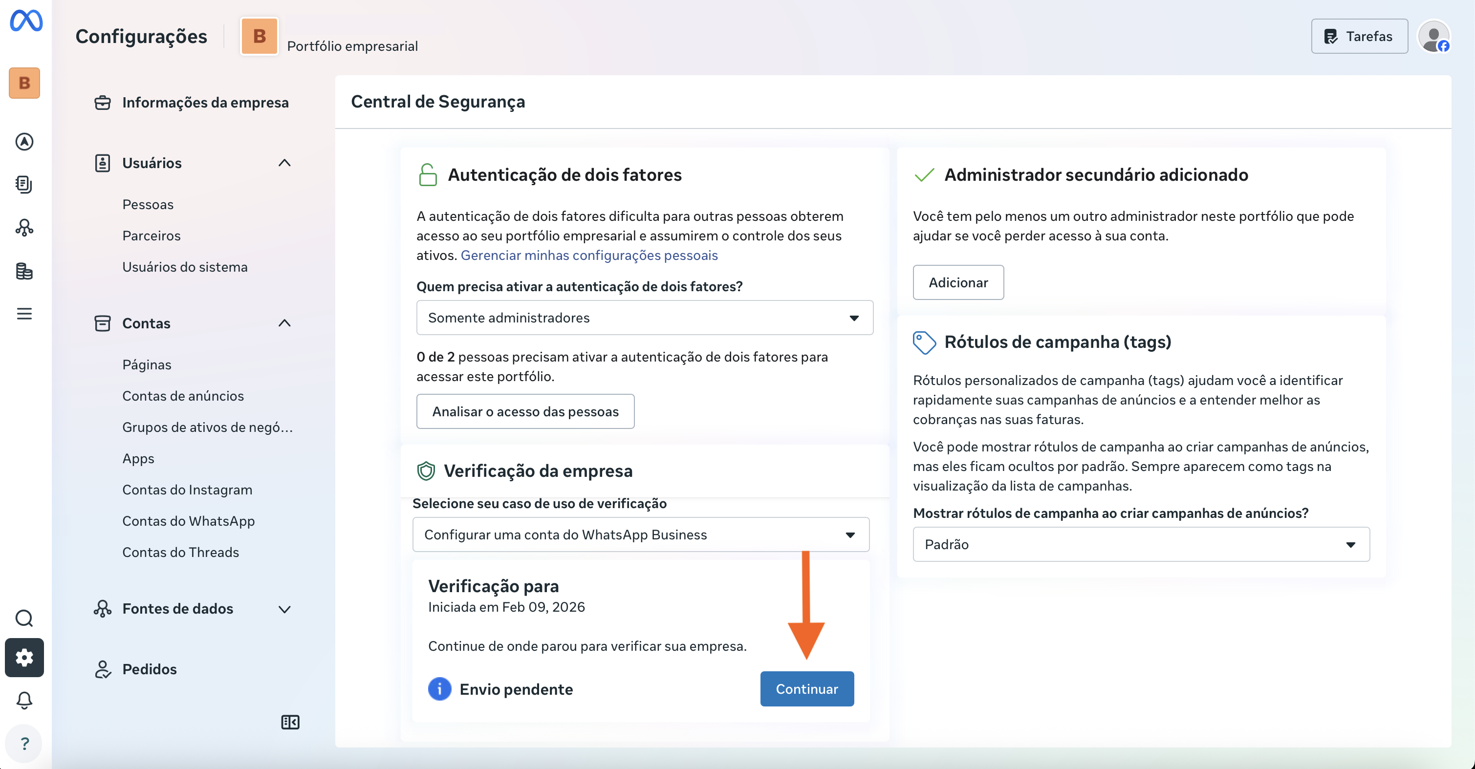 Clicar em Começar Verificação